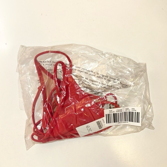 NWT J.Crew Red Perfect String Bikini Top - Picture 5 of 7